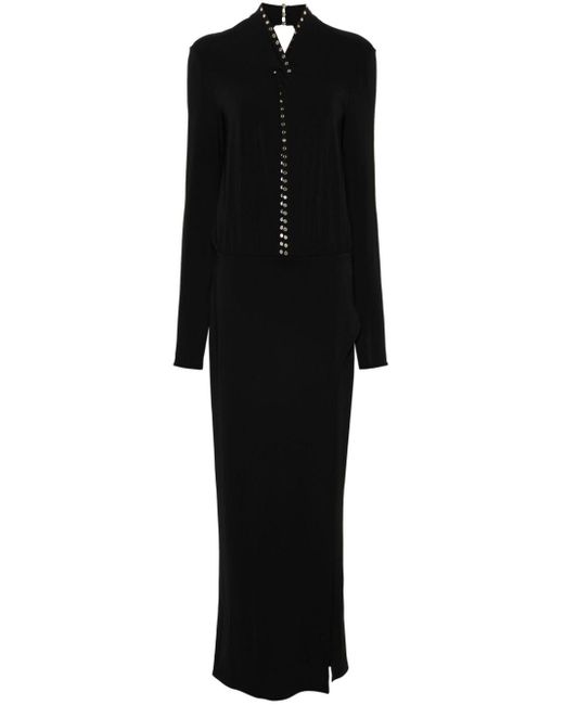 Patrizia Pepe Black Stud-embellished Maxi Dress