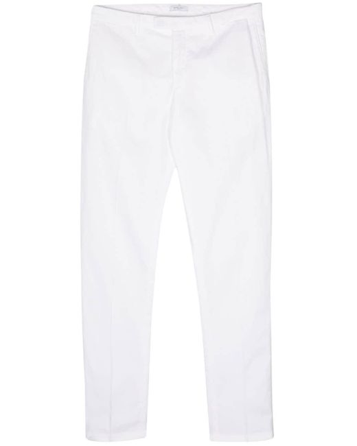 Boglioli White Pressed-crease Tapered Trousers for men