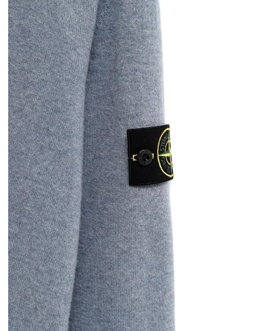 Stone Island Blue 5100010 Light Rws Geelong Wool Crewneck Jumper for men