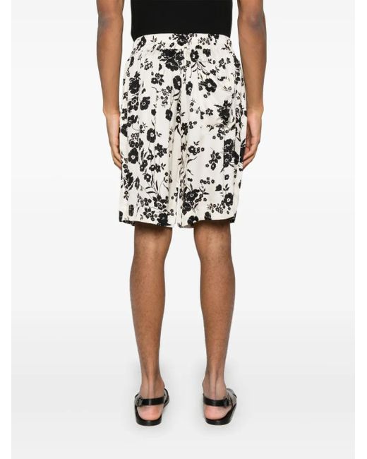 Laneus White Shorts Mit Blumen-Print