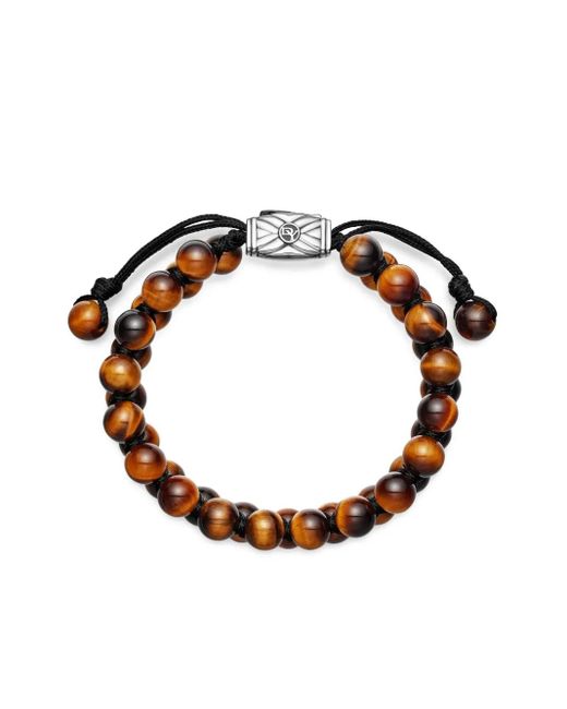 David Yurman White Sterling Spiritual Beads Two-Row Woven Bracelet (8Mm) for men