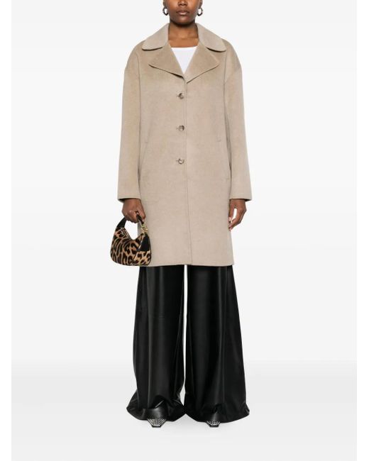 Anine Bing Natural Button-Front Coat