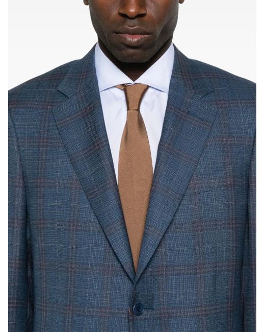 Canali Blue Checked Blazer for men
