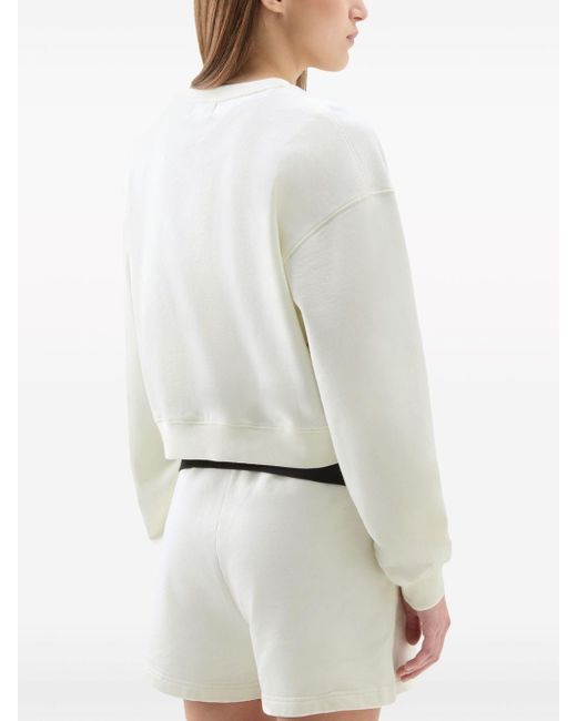 Woolrich Katoenen Sweater Met Geborduurd Logo in het White