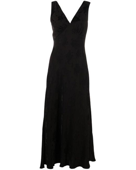 RIXO London Floral Jacquard Midi Dress in Black | Lyst UK