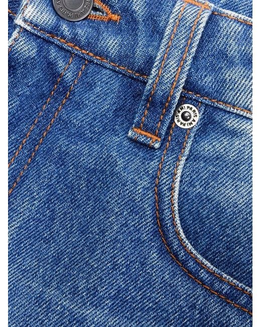 AMI Blue Ami Paris Denim Cotton Shorts