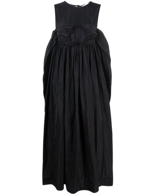 Cecilie Bahnsen Filippa Empire-line Midi Dress in Black | Lyst