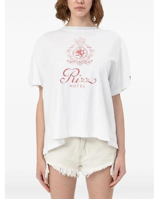 Protocol Index White Four Hands Layered-Design T-Shirt