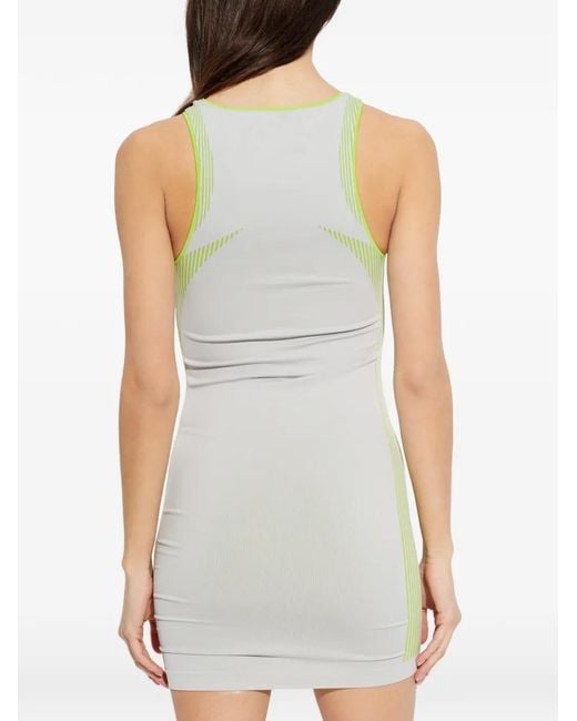 Casablanca White Sleeveless Dress With A Quarter Zip