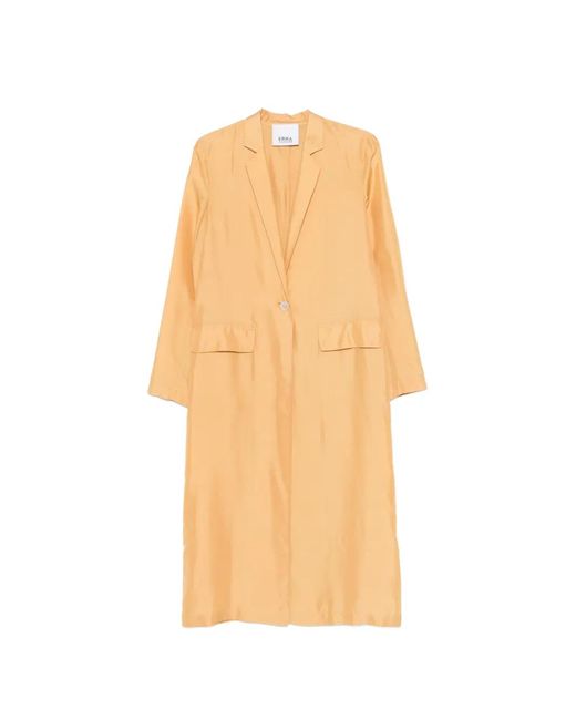 Erika Cavallini Semi Couture White Pocket Single-Breasted Coat