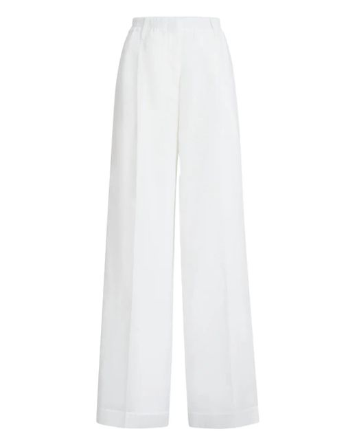 Brunello Cucinelli White Organza Monili-Detail Trousers
