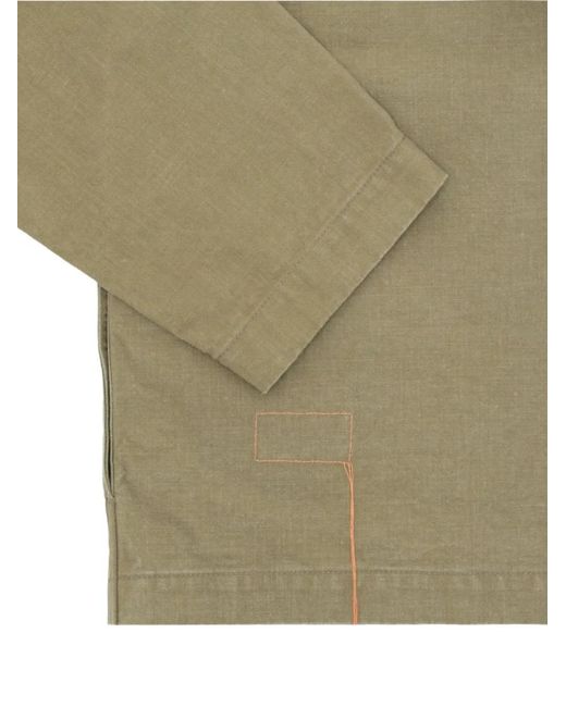 Fortela Green Richard Button Front-Pocket Overshirt for men
