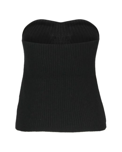 IRREPLACEABLE Black Ribbed-Knit Strapless Top