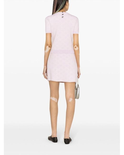 Maje Pink Jacquard-knit Miniskirt