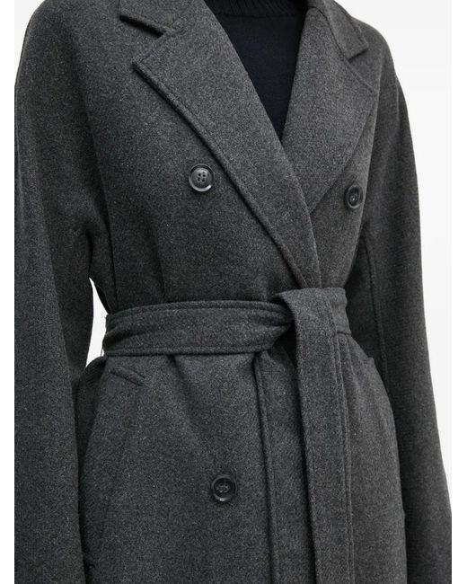 Ouí Black Belted Double-Breasted Coat