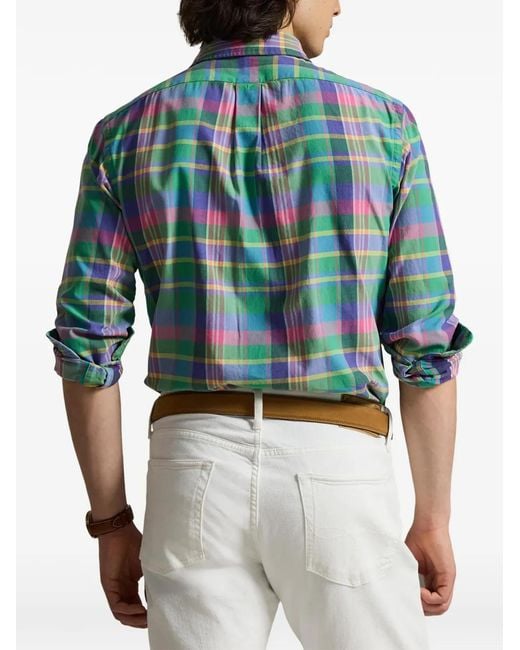 Polo Ralph Lauren Blue Plaid-Pattern Shirt for men