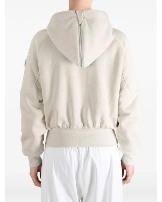 Moose Knuckles Natural Oro Bunny Pom-Pom Zip-Up Reversible Hoodie