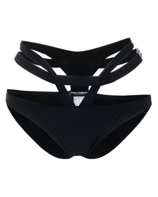 Dolce & Gabbana Cut-out Bikini Bottoms in Black | Lyst UK