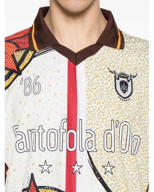 Pantofola D Oro White Pdo X Thebe Magugu Graphic-Print Polo T-Shirt for men