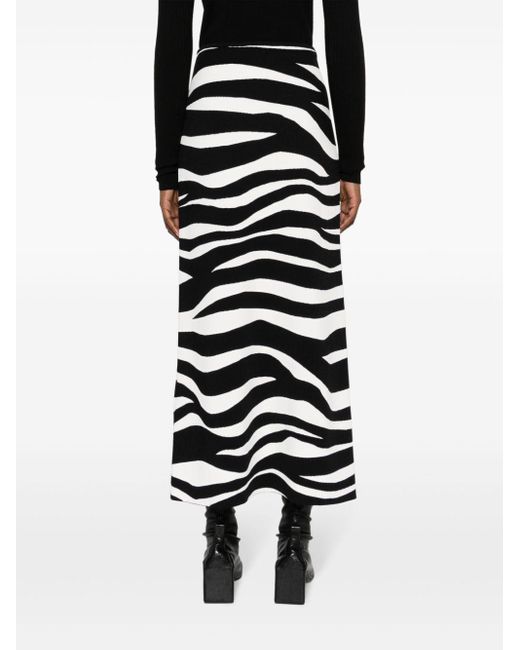 Jil Sander Black Zebra-print Maxi Skirt