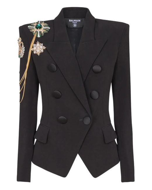 Balmain Black Double-Breasted Blazer