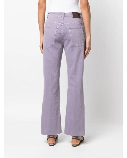 Brunello Cucinelli Purple Pressed-Crease Loose-Fit Jeans