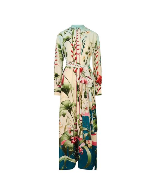 F.R.S For Restless Sleepers White Danae Floral-Print Belted Maxi Dress
