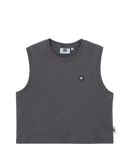 Chocoolate Gray Heart-Appliqué Tank Top