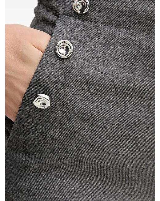Benetton Gray Button-Detail Trousers