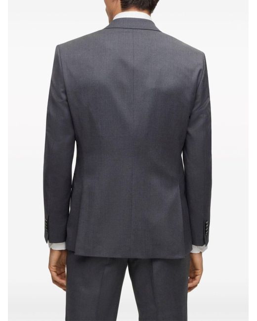 Boss Blue Single-breasted Fitted Blazer for men