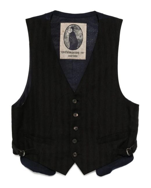 Chaleco a rayas Ziggy Chen de hombre de color Black