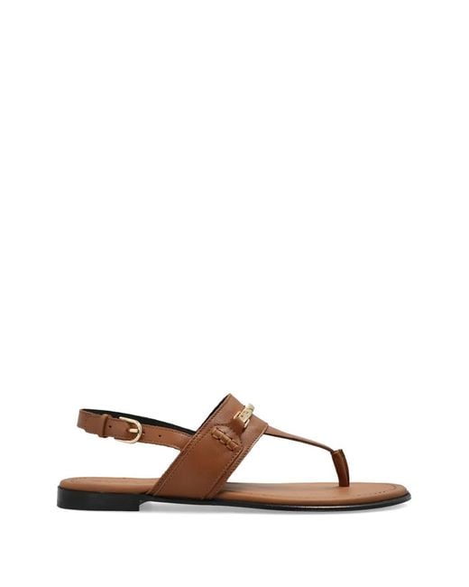Furla Brown Buckle Strap Sandals