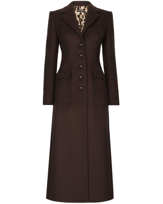 Cappotto monopetto lungo di Dolce & Gabbana in Black