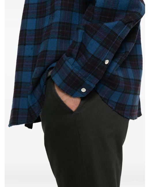 Dondup Black Belt-Loop Trousers for men