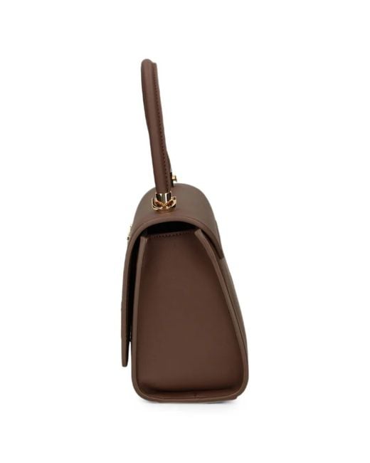 Love Moschino Brown Logo-Plaque Tote Bag