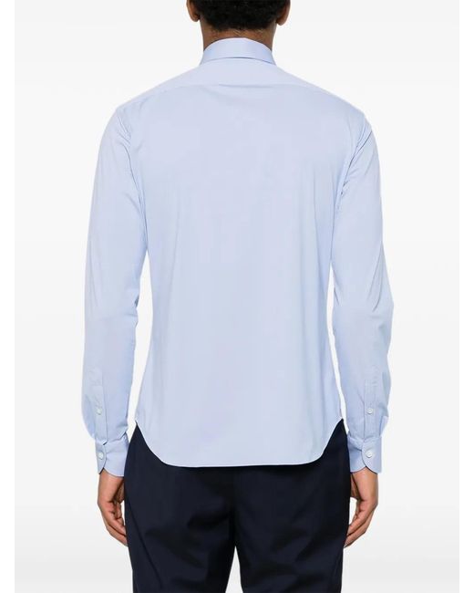 Xacus Blue Spread-Collar Long-Sleeve Shirt for men