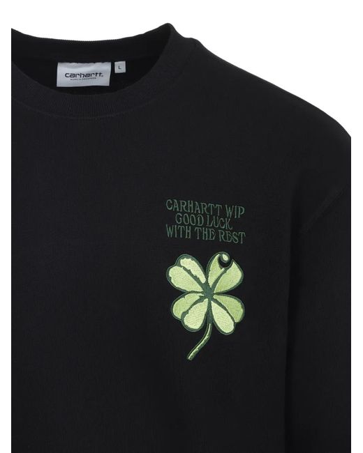 Carhartt Black Clover Embroidered Sweatshirt for men
