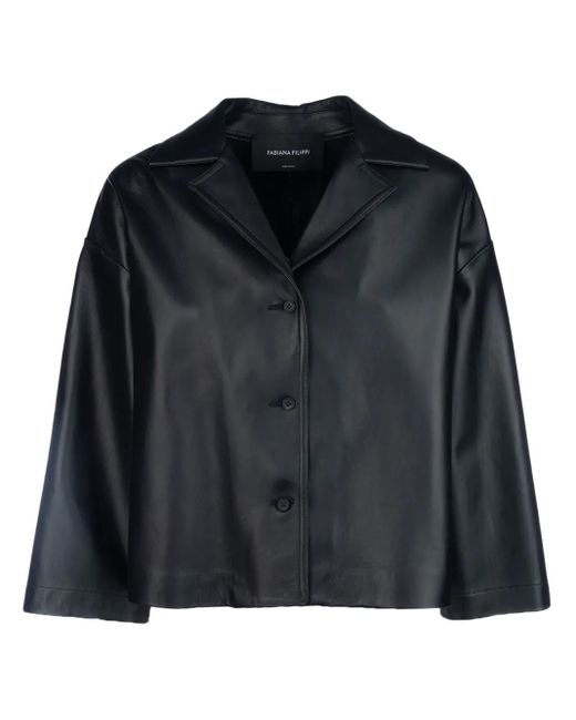 Fabiana Filippi Black Klassische Lederjacke