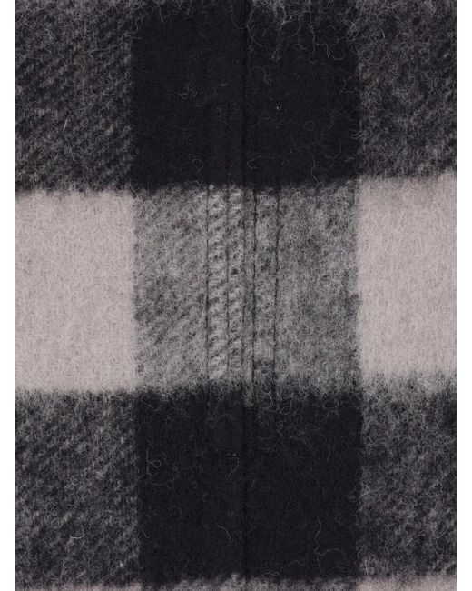 Chaqueta de lana a cuadros Rick Owens de color Gray