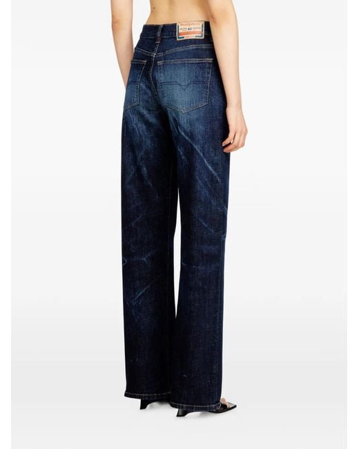 DIESEL Blue 1971 D-Sent High-Waisted Straight-Leg Jeans