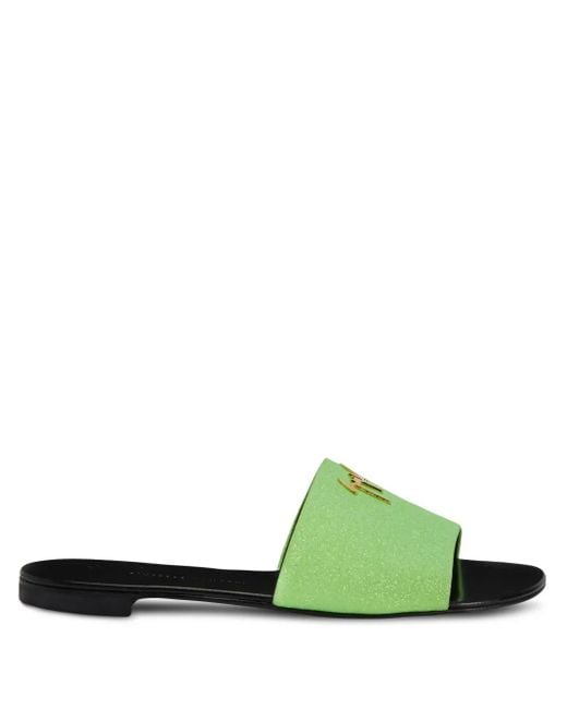Giuseppe Zanotti Green Shirley Glitter Sandals