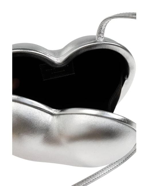 Moschino Metallic Heart-Shaped Shoulder Bag