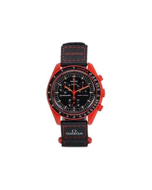 Swatch Red X Omega Mission On Earth Lava 42Mm Watch for men