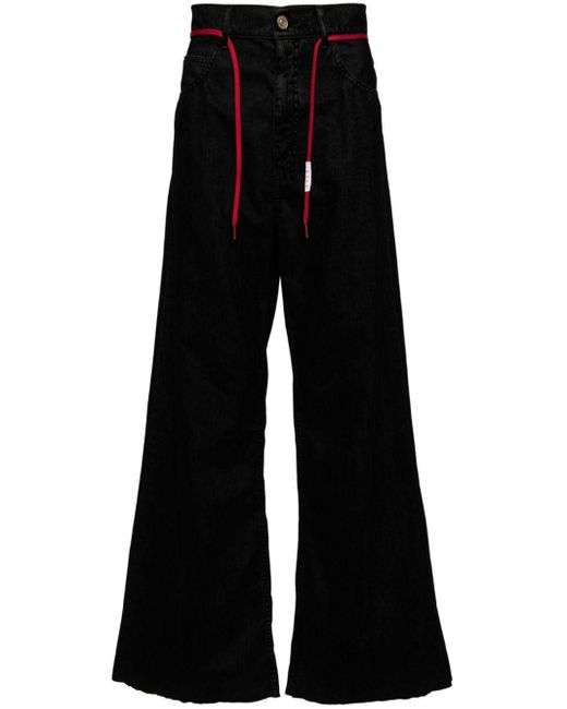 Drawstring flared trousers Marni de hombre de color Black