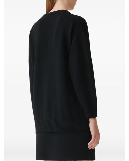 Fabiana Filippi Blue Cardigan À Bords Tressés