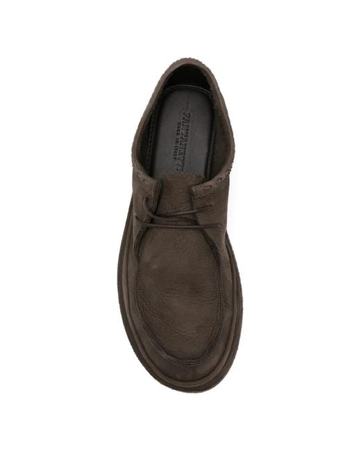 Pantanetti Brown Lace-Up Leather Derby Shoes for men