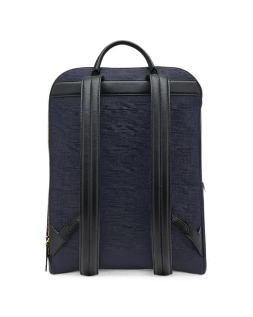 Smythson Blue Zip-Around Leather Backpack