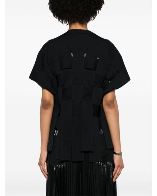 Junya Watanabe Black Interwoven Knitted Top
