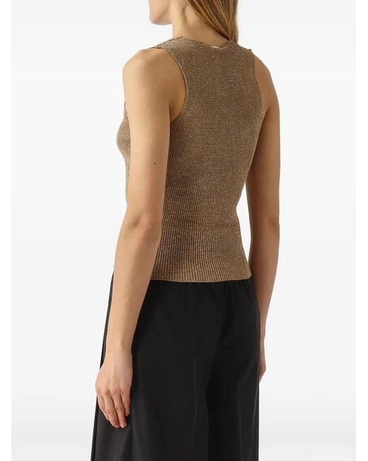 Twinset Multicolor Haut En Maille De Lin Avec Lurex