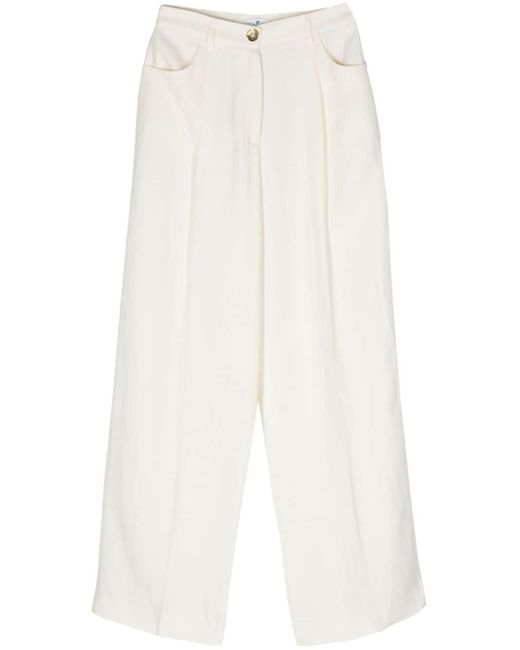 PT Torino White Tailored Wide-leg Trousers